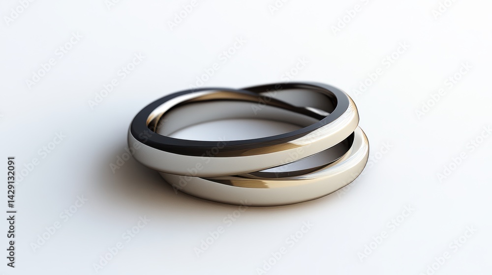 Simple double ring with negative space center, isolated on white background Simple double ring with negative space center, isolated on white background