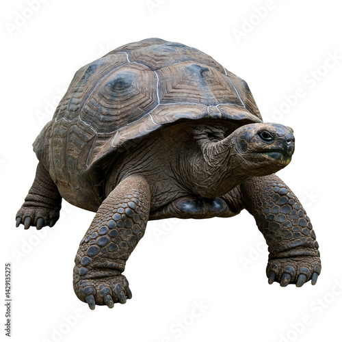 Wallpaper Mural Galapagos Tortoise: Majestic Galapagos tortoise, ancient reptile, powerful legs,  large shell, dark brown,  wildlife photography, nature, animal. Torontodigital.ca