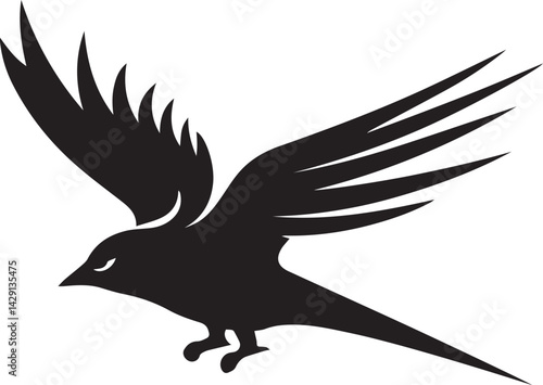 falcon logo design silhouette style vector minimal vector art illustration on a white background

