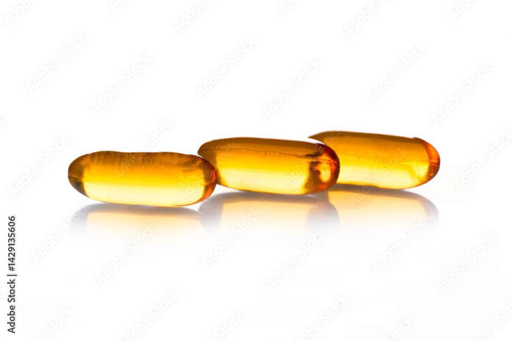 Dietary supplement containing omega 3 fish oil capsules