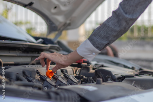 Bilde på lerret mechanic changing car engine