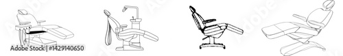 Various designs of dental chairs for patient comfort in dental clinics or offices