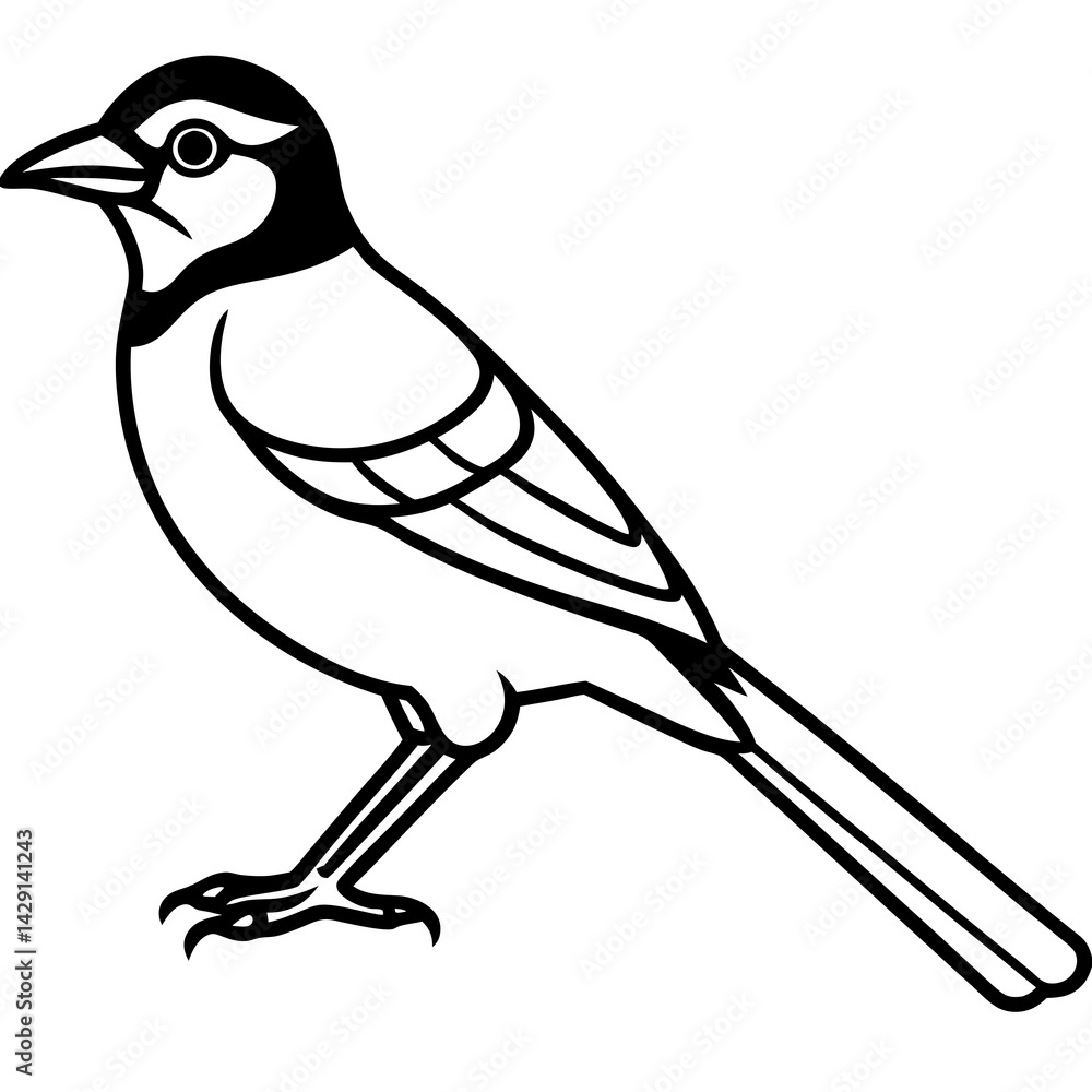 Obraz premium Jay’s Elegant One-Line Vector Art