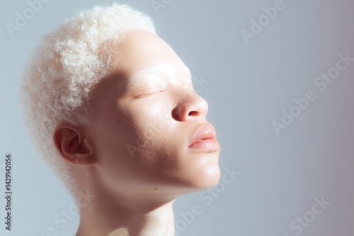 celebrate international albinism awareness day with minimalistic portrait of person with albinism highlighting unique