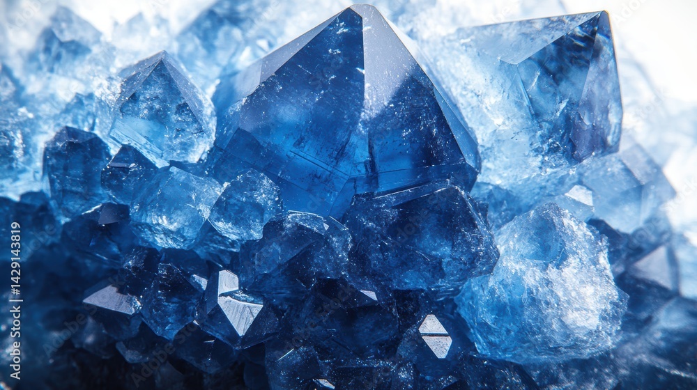 Close-up of a clear sapphire with intricate texture and light play, isolated on white background Close-up of a clear sapphire with intricate texture and light play, isolated on white background