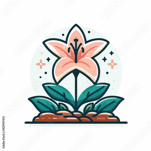 floral, lily, flower, nature, blossom, plant, white, background, spring, flora, bouquet, isolated, botanical, decoration, summer, botany, leaf, bloom, beautiful, green, closeup, petal, illustration, g