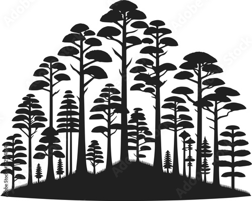 Vector Art Tree Set, collection of tree on white background