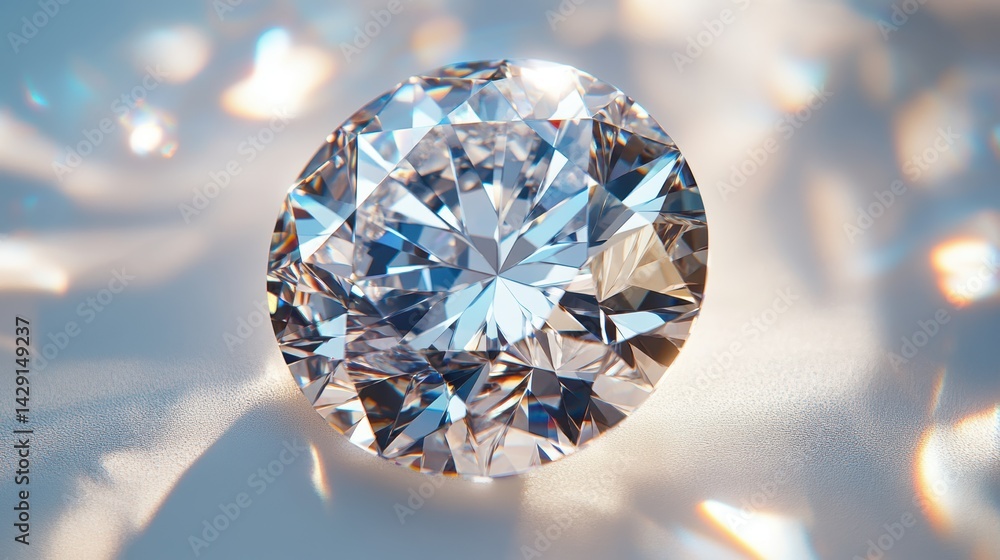 Macro shot of a flawless diamond with perfect cut and brilliant light play, isolated on white background Macro shot of a flawless diamond with perfect cut and brilliant light play, isolated on white background