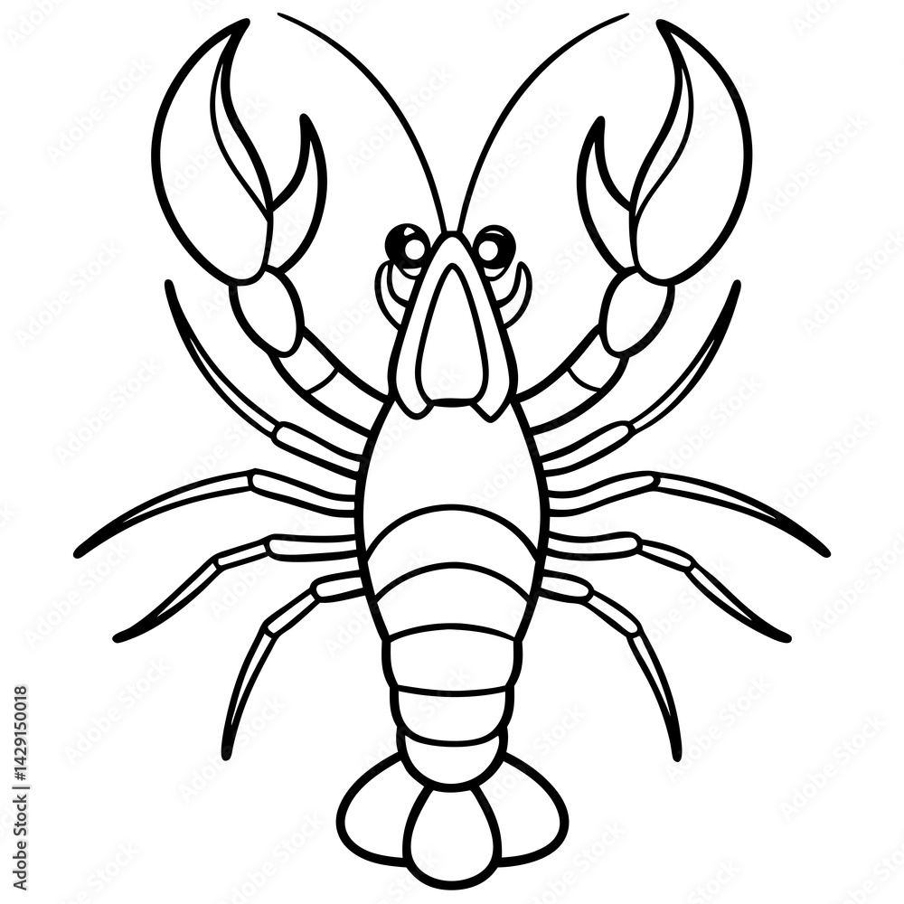 Lobster Contour Line Art Vector Lobster Contour Line Art Vector