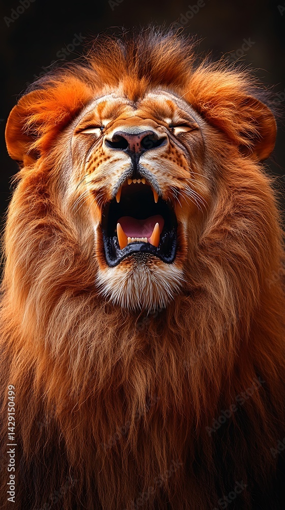 Fototapeta premium Lion Looking Up Artwork Print High Resolution Image