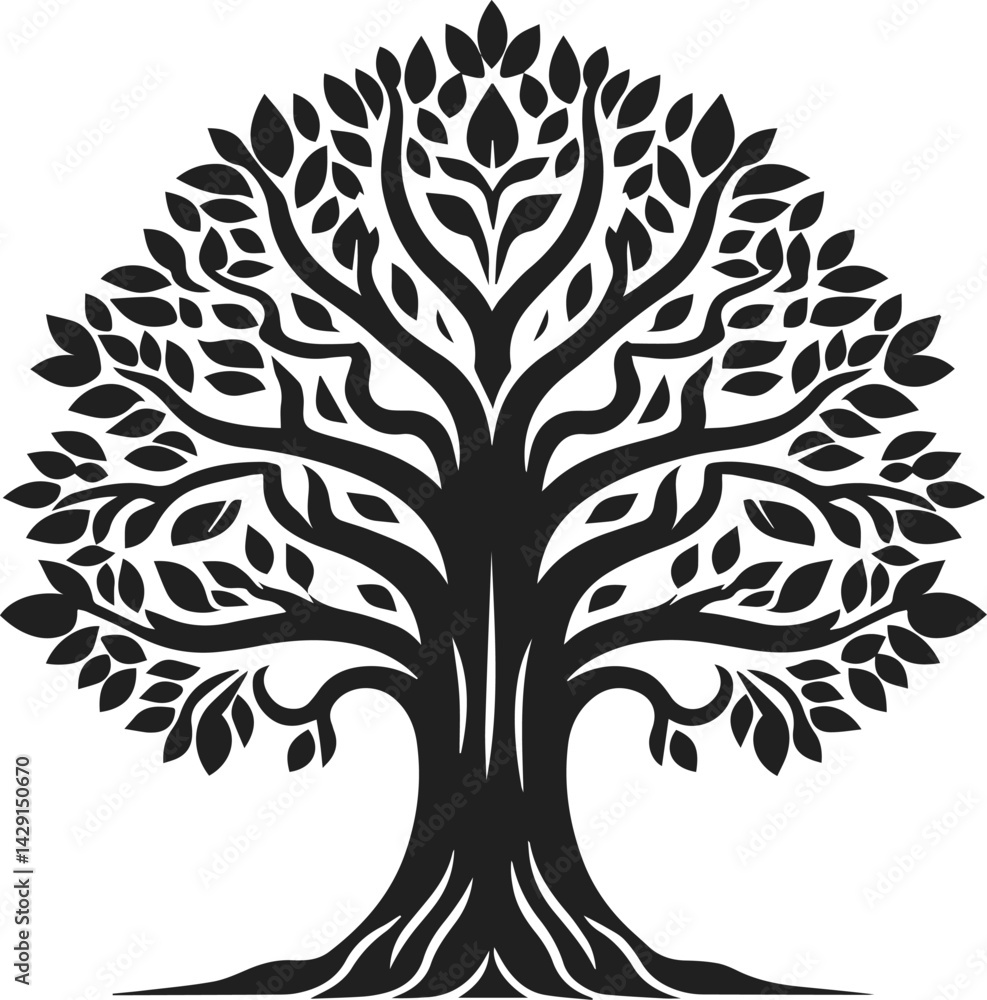Obraz premium Very Simple Minimalist Tree Vector Art for Design, Tree Design Elements