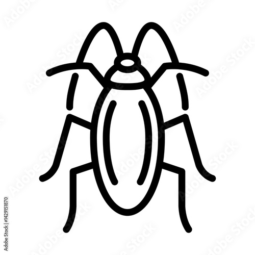 cockroach outline icon. pest black line illustration.