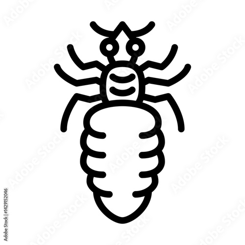 louse outline icon. lice black line illustration.