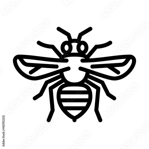 honey bee outline icon. bee black line illustration.