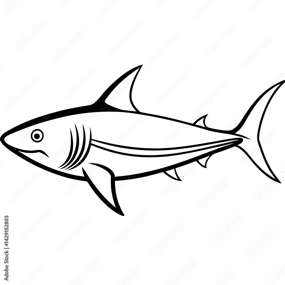 Obraz premium Mako Shark in Clean Line Design