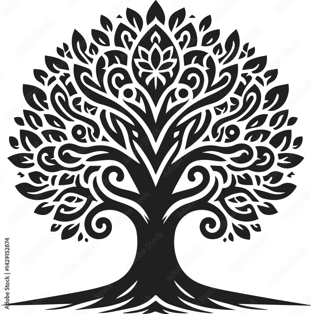 Obraz premium Very Simple Minimalist Tree Vector Art for Design, Tree Design Elements