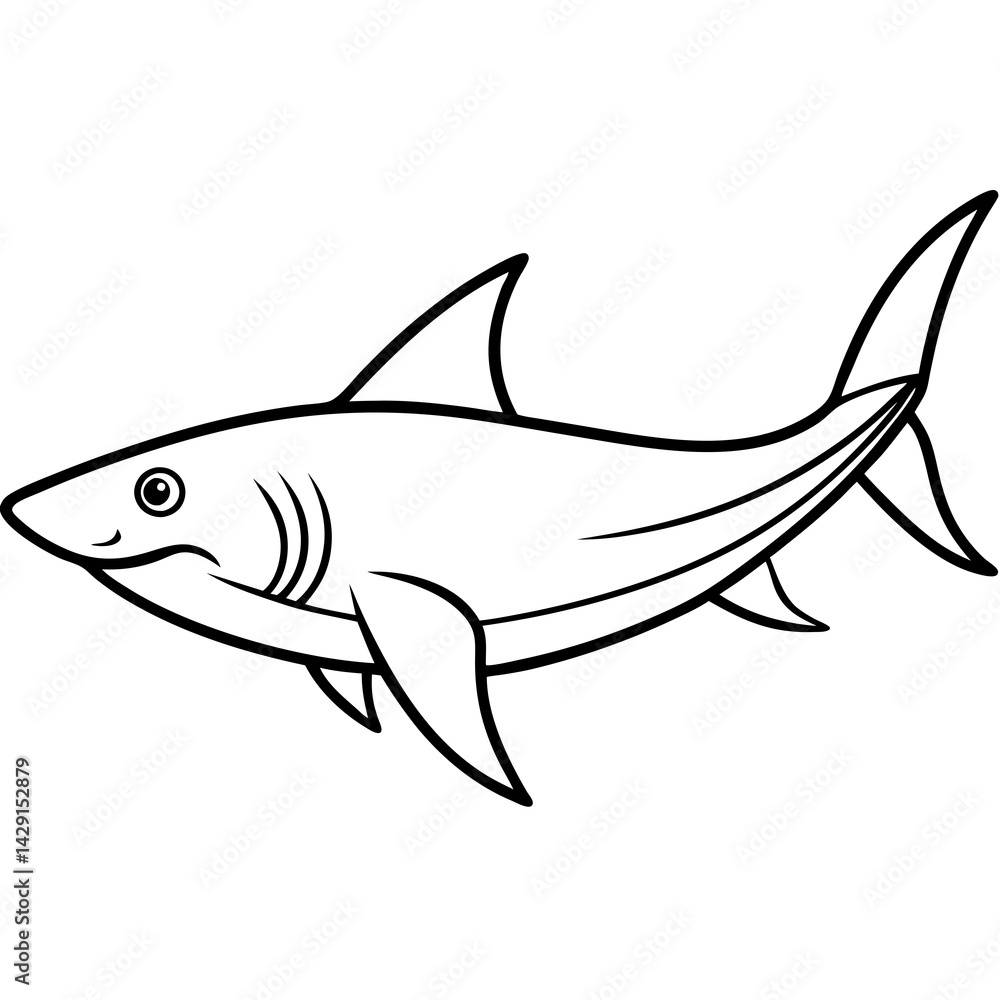 Mako Shark in Clean Line Design Mako Shark in Clean Line Design