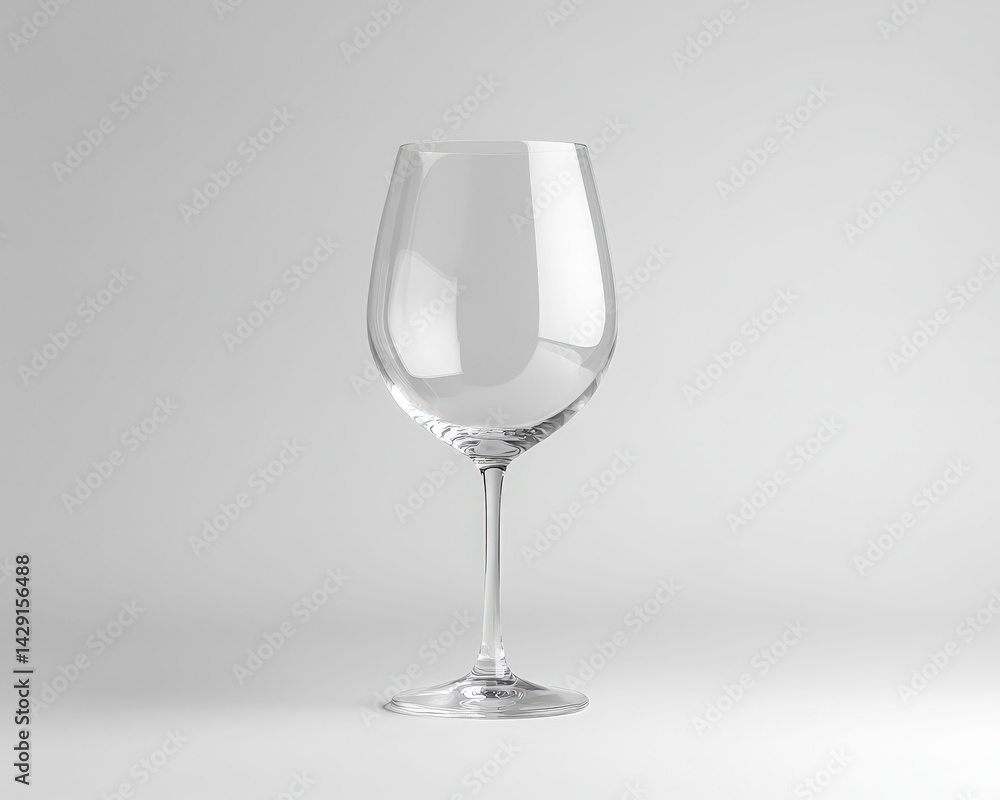 Clear wine glass on a plain background, showcasing its elegant design and transparency. Clear wine glass on a plain background, showcasing its elegant design and transparency.