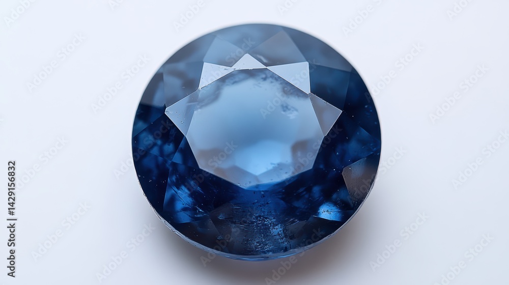 Ultra-realistic close-up of a perfect sapphire with high clarity and deep blue hue, isolated on white background Ultra-realistic close-up of a perfect sapphire with high clarity and deep blue hue, isolated on white background