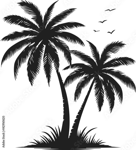 Palm Tree Vector  Very Simple Minimalist Tree Vector Art for Design  Tree Design Elements