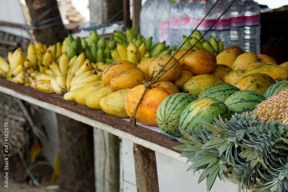 fresh fruits from the local market in ella