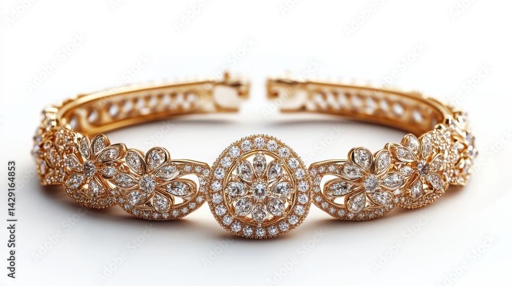 Elegant gold jewelry set with matching earrings, necklace, and ring, featuring sparkling diamonds, isolate on white background Elegant gold jewelry set with matching earrings, necklace, and ring, featuring sparkling diamonds, isolate on white background