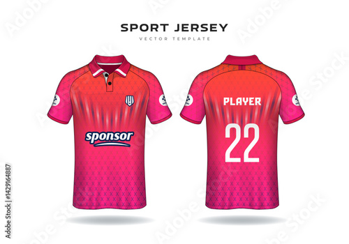 Professional Red & Pink Mixed Jersey Design | Fully Editable