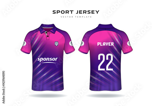 Professional Purple & Pink Mixed Jersey Design | Fully Editable