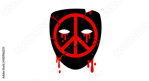 Not a bad call. Peace symbol mask with cracks and blood