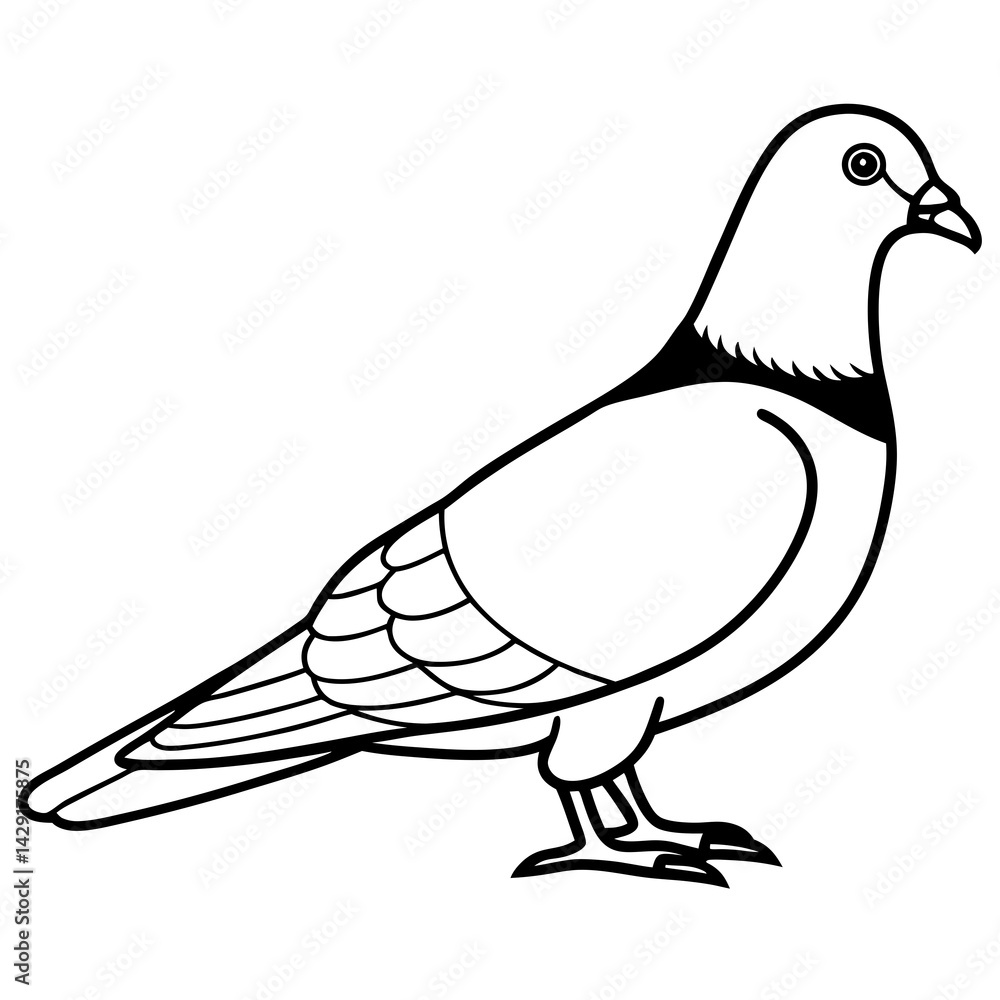 Obraz premium Simplistic Pigeon Line Art Vector