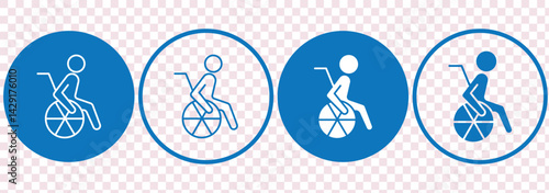 Disabled handicap icon. wheelchair sign. vector illustration.
