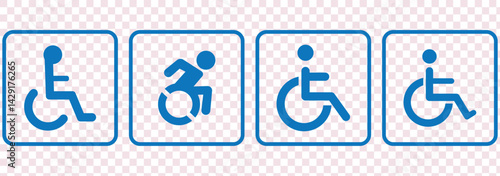 icon wheelchair black outline for web site design and mobile dark mode apps Vector illustration on a white background.