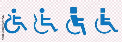 icon wheelchair black outline for web site design and mobile dark mode apps Vector illustration on a white background.