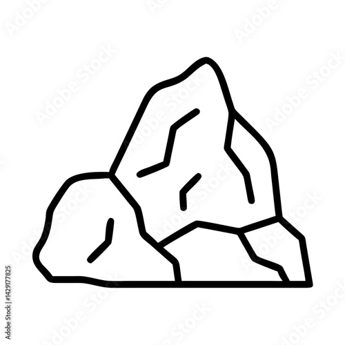 Outline rock formation mountain boulder stone cliff crag peak hillock tor elevation landform mass