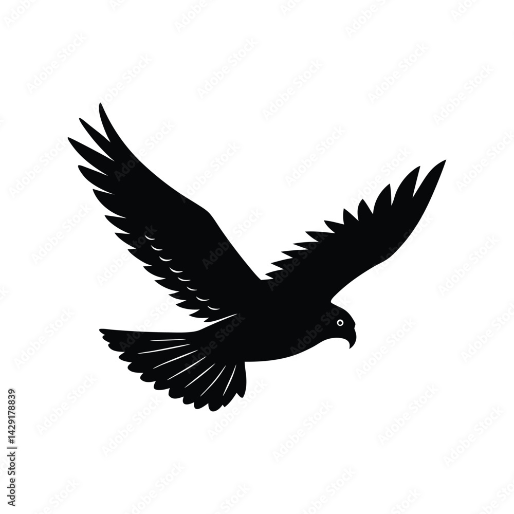 Obraz premium falcon diving mid hunt silhouette art