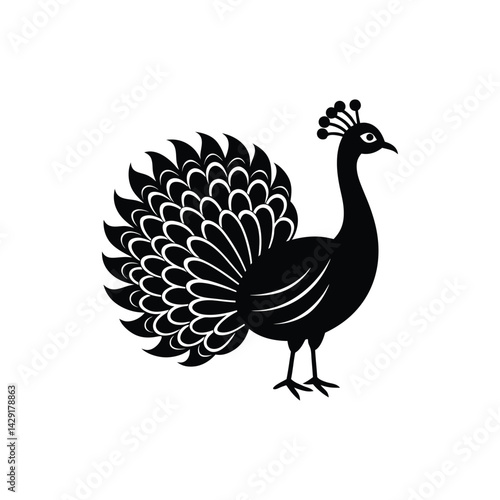 peacock silhouette art 