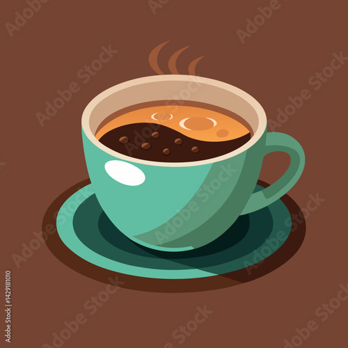 Hot cup of coffee expresso with Smoke