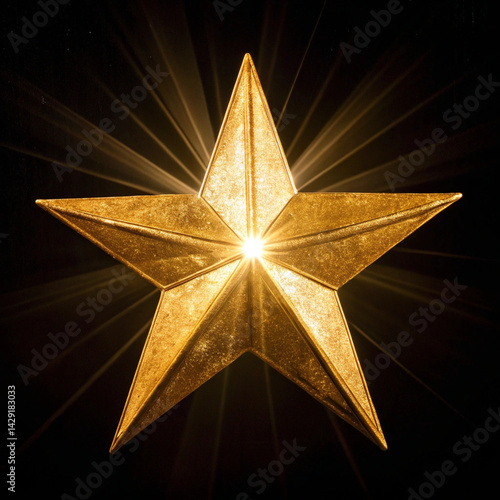 golden star on black background
