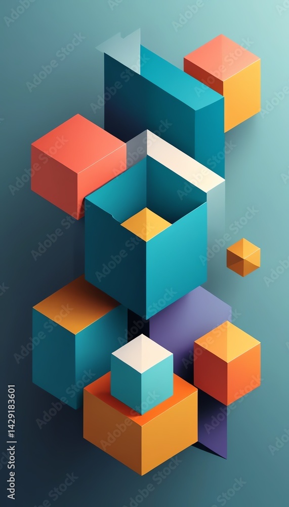Abstract 3D Geometric Shapes Cubes Design Background Texture Wall Art Abstract 3D Geometric Shapes Cubes Design Background Texture Wall Art
