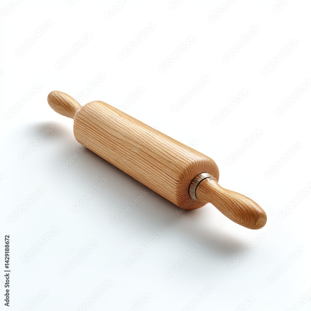 Wooden rolling pin isolated object on white background Wooden rolling pin isolated object on white background
