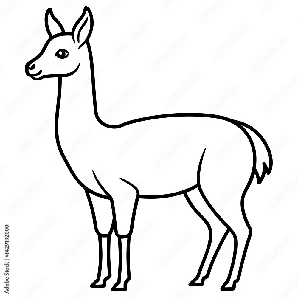 Sleek Vicuna One-Line Vector Art Sleek Vicuna One-Line Vector Art