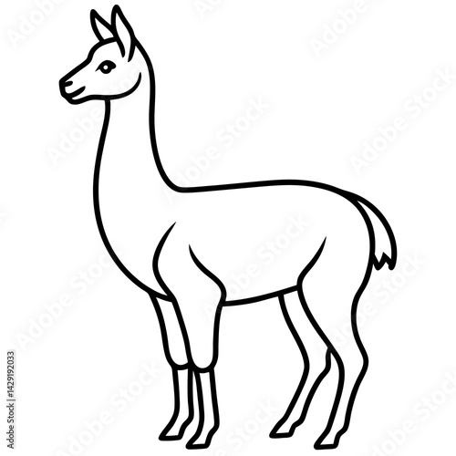 Sleek Vicuna One-Line Vector Art