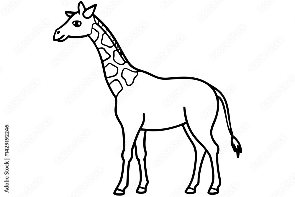 Fototapeta premium One-Line Giraffe Design