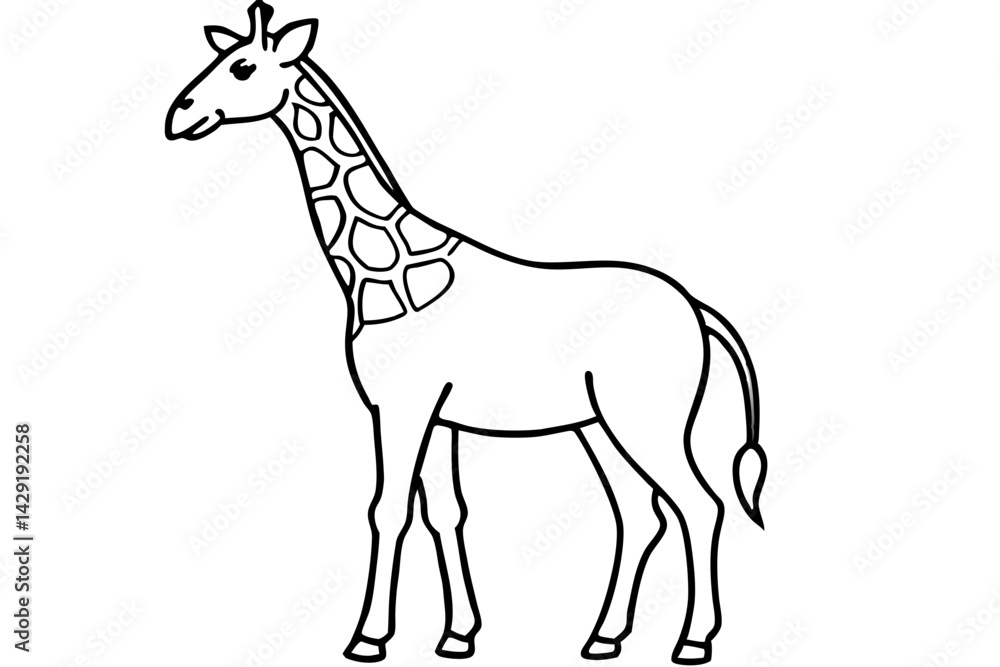 Obraz premium One-Line Giraffe Design