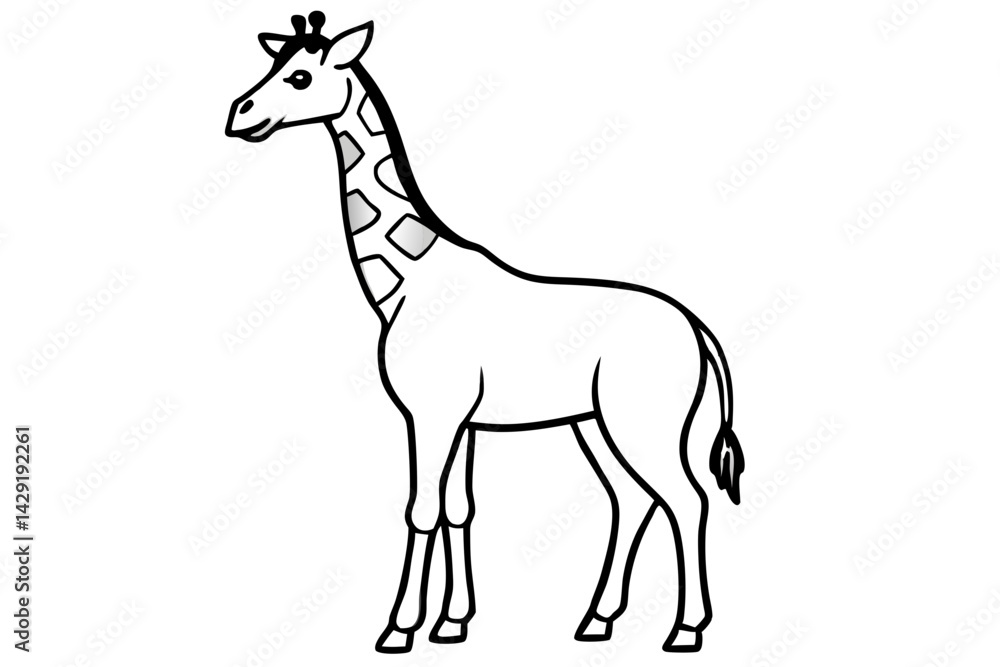 Obraz premium One-Line Giraffe Design