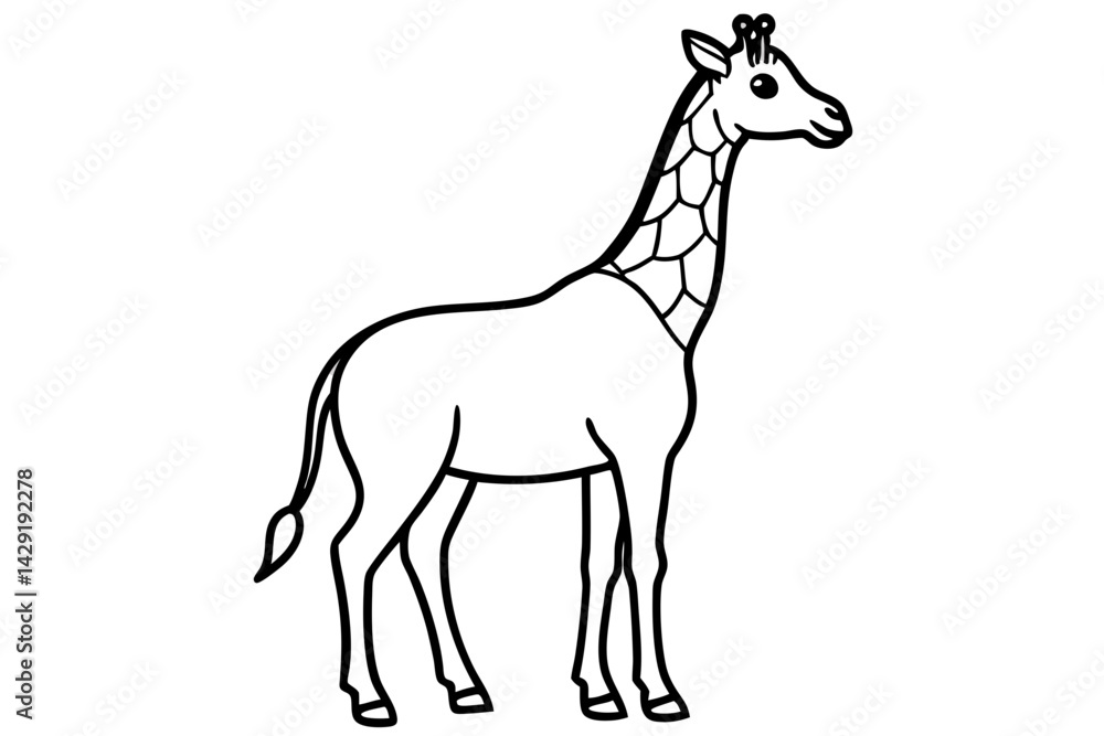 Fototapeta premium One-Line Giraffe Design