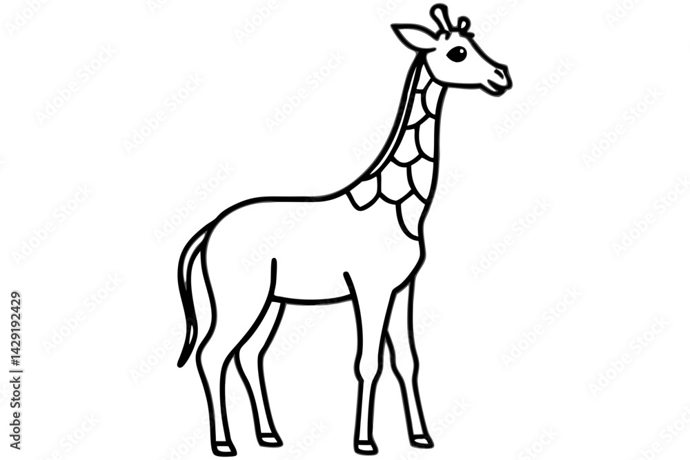 Fototapeta premium One-Line Giraffe Design