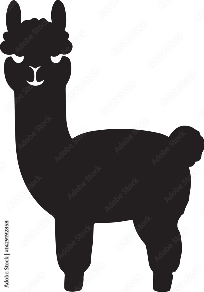 Alpaca silhouette style vector minimal vector art illustration on a white background
Alpaca silhouette style vector minimal vector art illustration on a white background