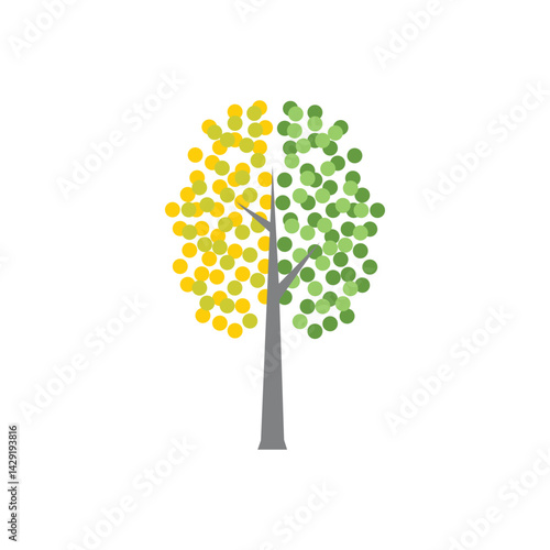 tree left and right brain illustration vector logo