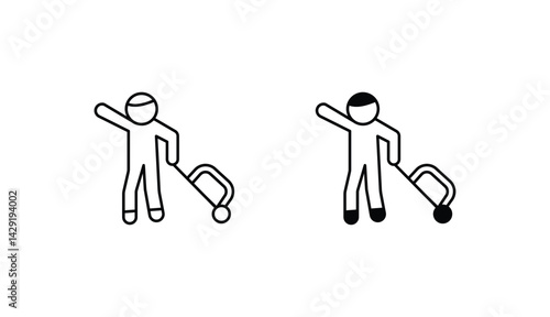 Disembarkation icon design with white background stock illustration